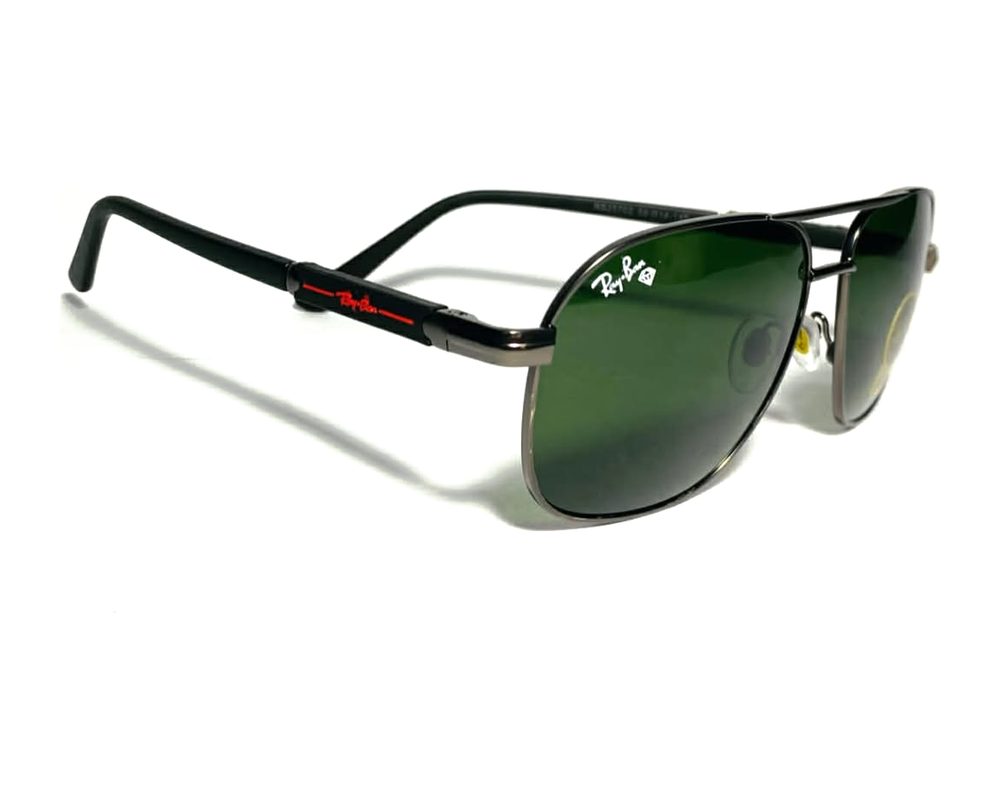 Lentes de sol Aviador doble puente: aviador de metal con mica verde