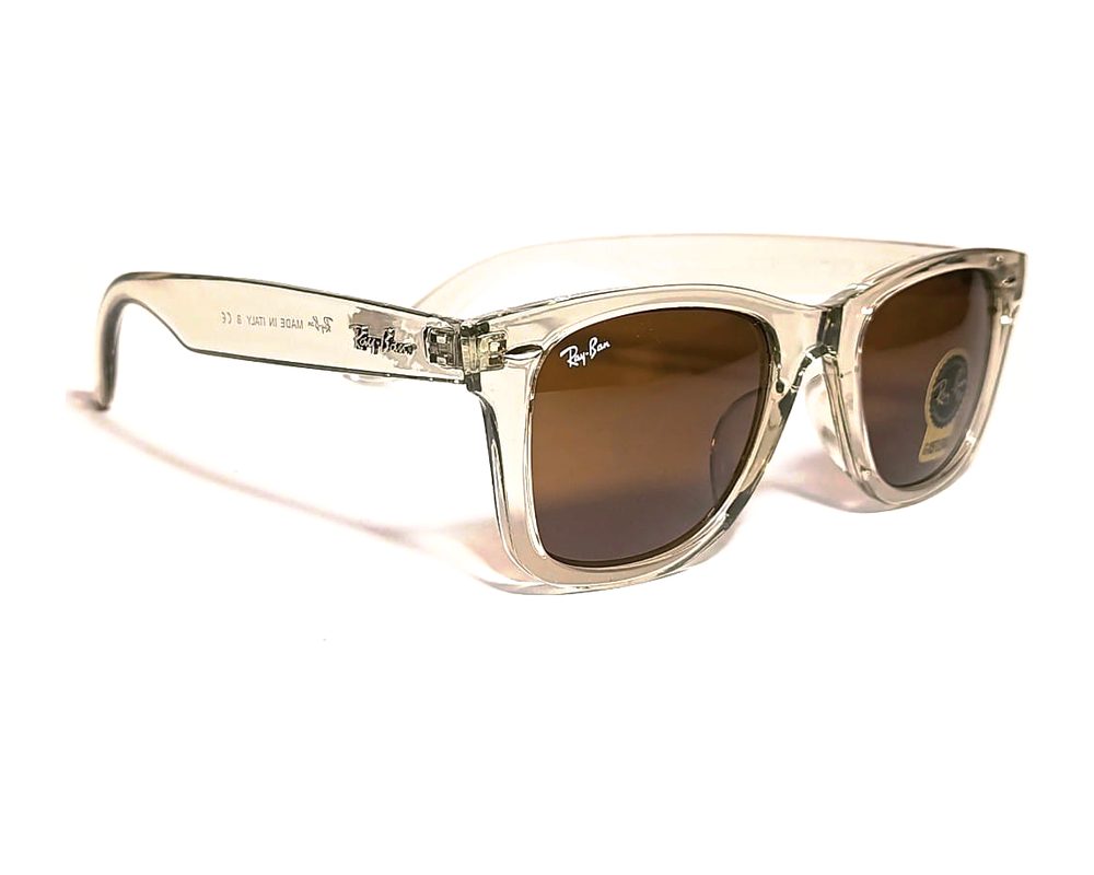 Lentes de sol Wayfarer champagne: wayfarer de acetato con mica marrón degradé