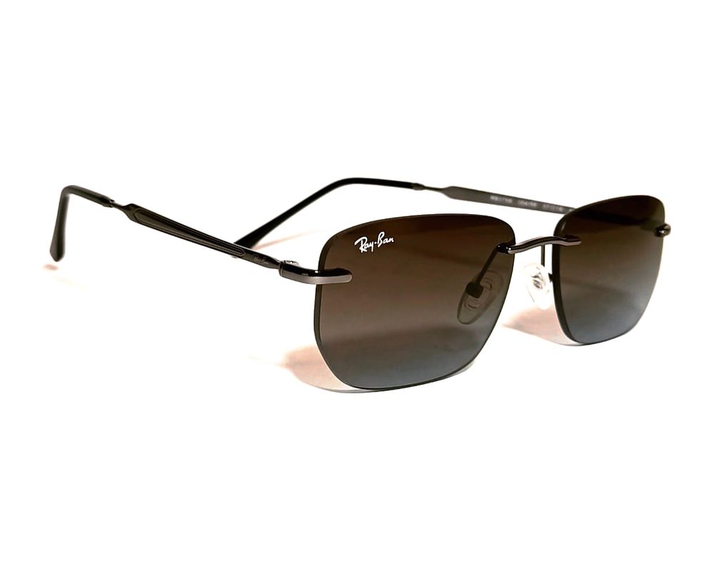 Lentes de sol Al aire negro: al aire de metal con mica marrón degradé