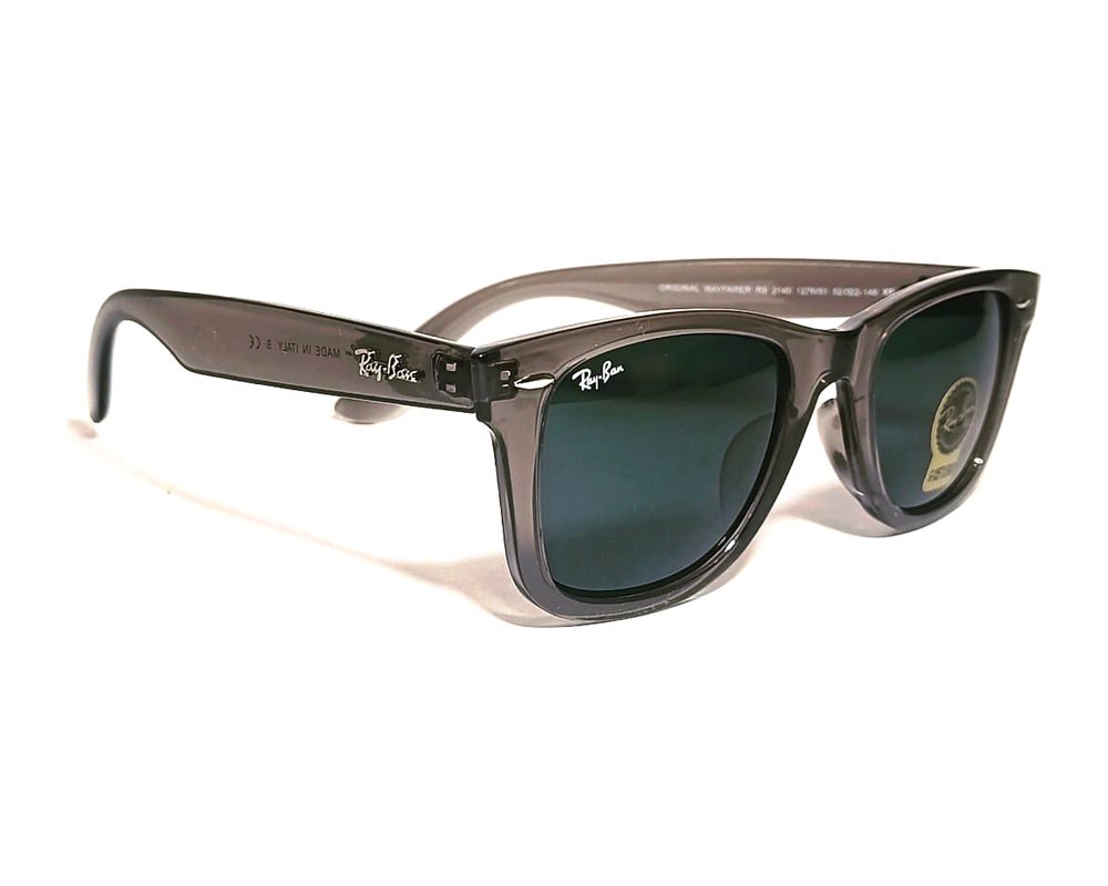 Lentes de sol Wayfarer gris cristal: wayfarer de acetato con mica verde