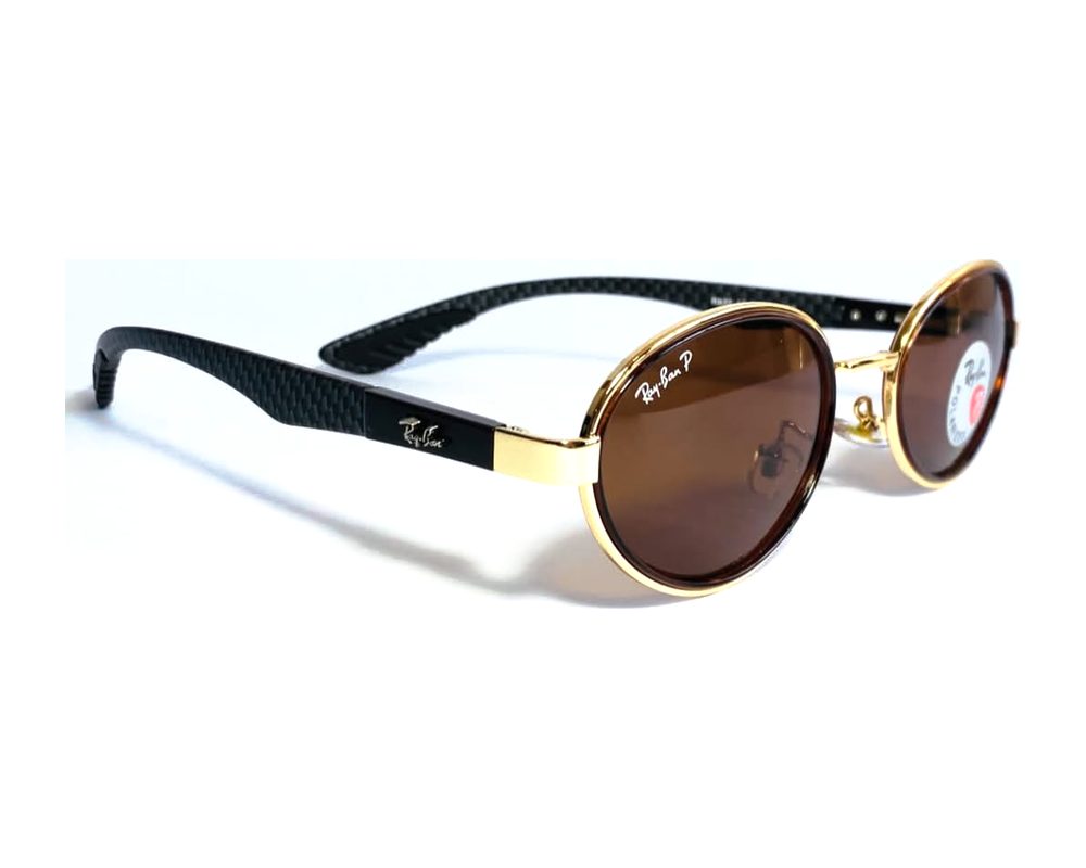 Lentes de sol Redondo dorado: redondo de metal con mica marrón