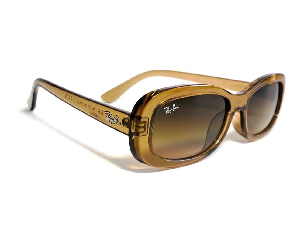 Lentes de sol Ovalado ámbar: ovalado de acetato con mica marrón degradé