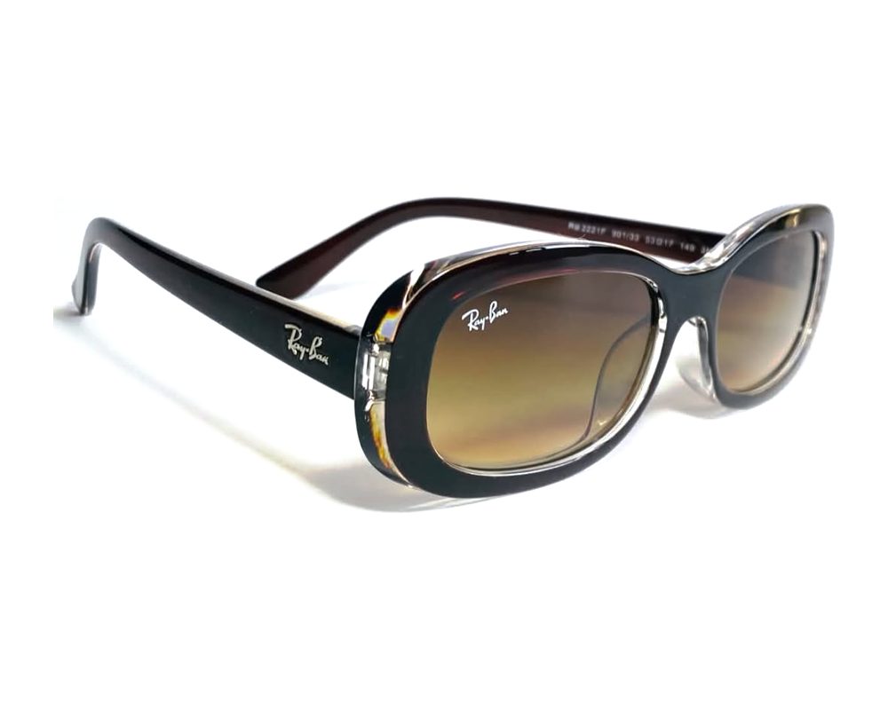 Lentes de sol Ovalado negro: ovalado de acetato con mica marrón degradé