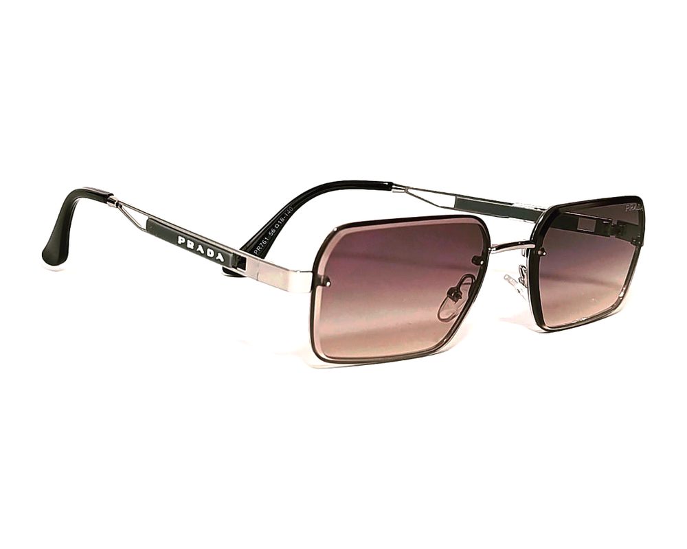 Lentes de sol Cuadrado rosa plata: cuadrado de metal con mica rosa degradé