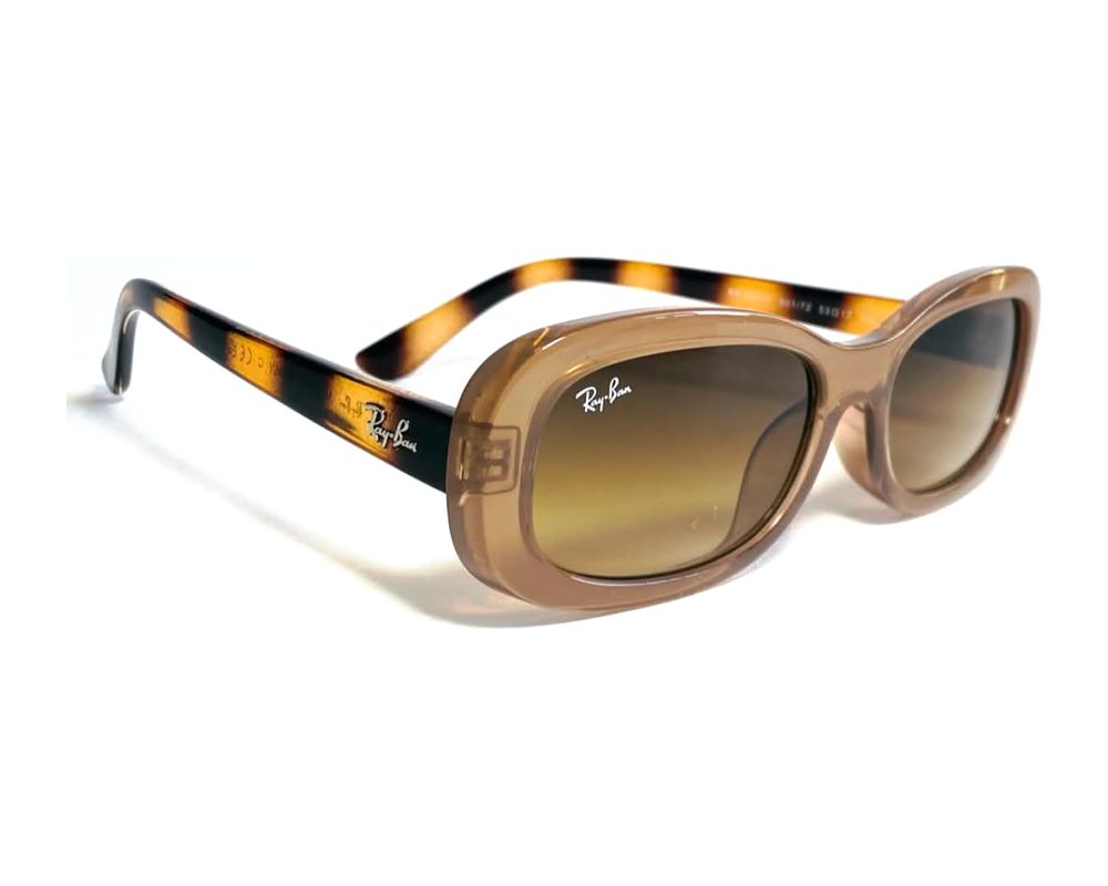 Lentes de sol Ovalado beige: ovalado de acetato con mica marrón degradé