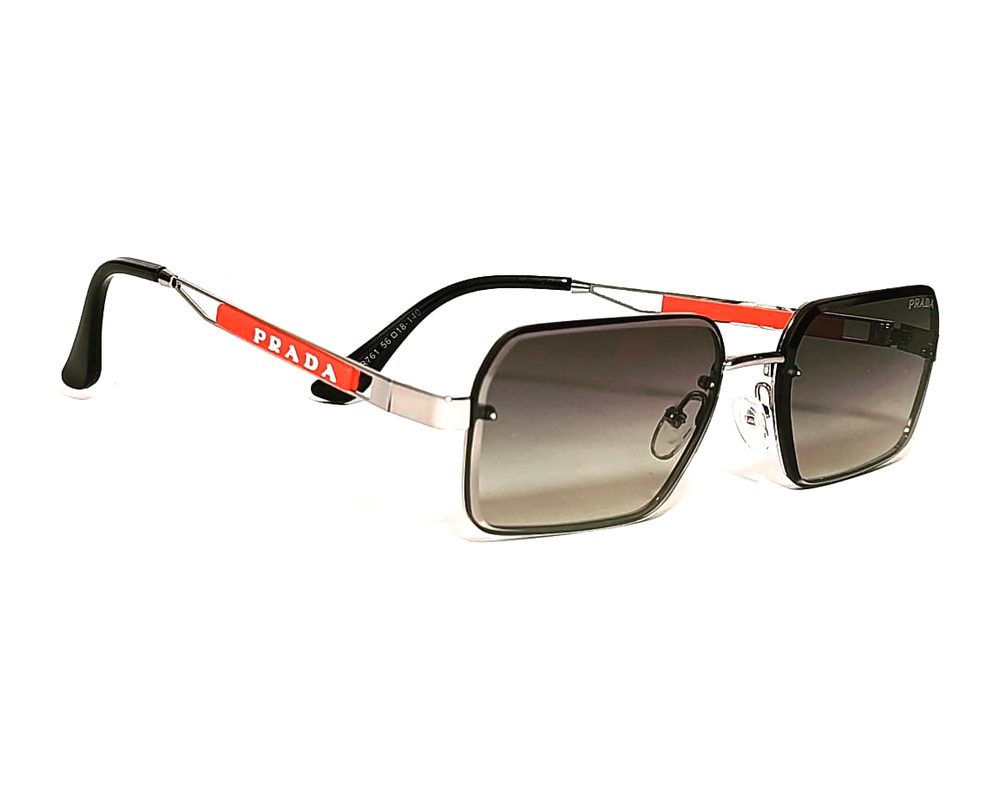 Lentes de sol Cuadrado plata marrón: cuadrado de metal con mica marrón degradé