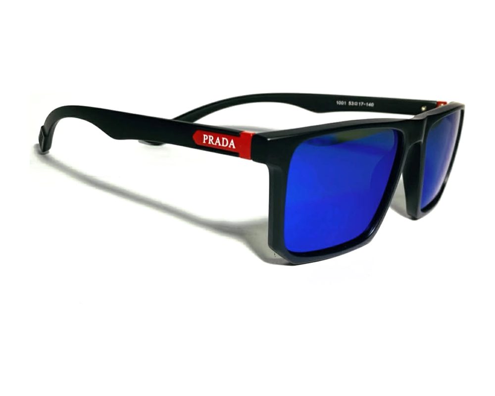 Lentes de sol Cuadrado azul espejo: cuadrado de tr90 con mica azul espejado