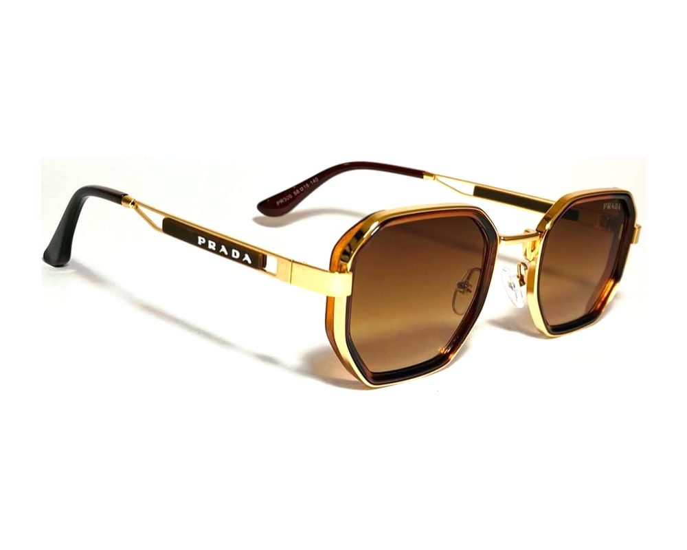 Lentes de sol Hexagonal carey: hexagonal de metal con mica marrón degradé