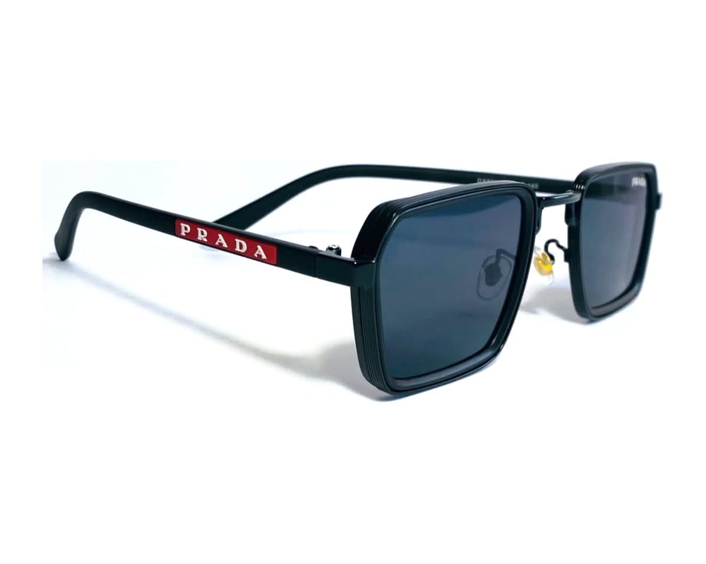 Lentes de sol Cuadrado doble puente azul: cuadrado de metal con mica azul humo