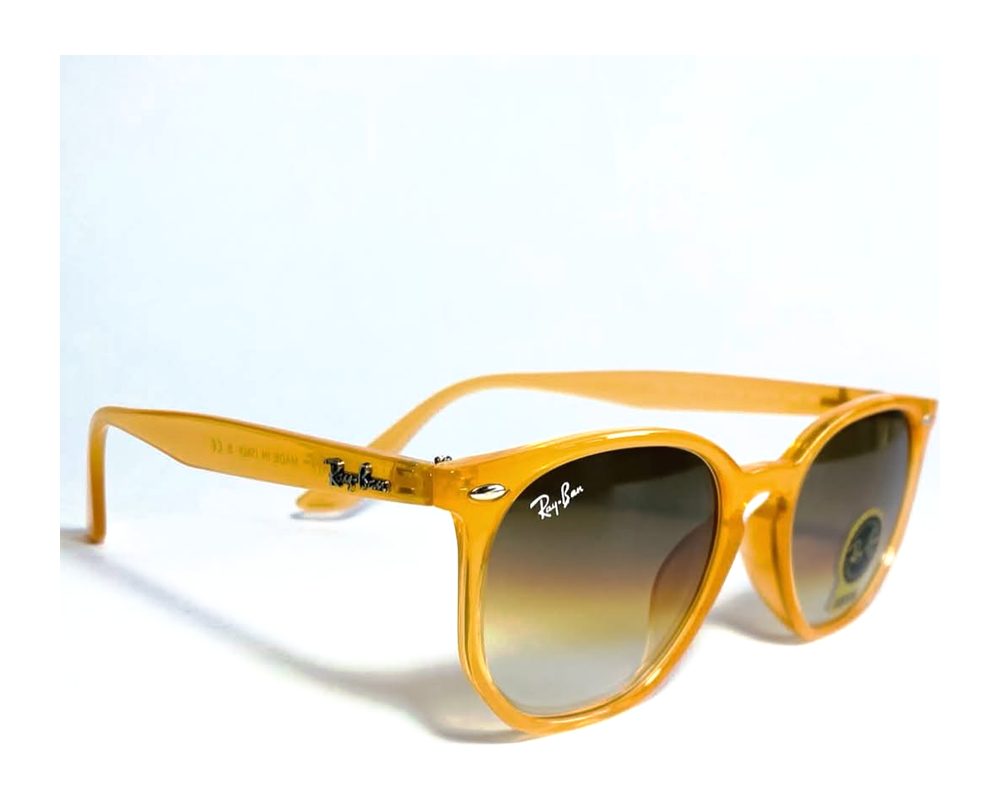 Lentes de sol Wayfarer amarillo: wayfarer de acetato con mica ámbar degradé