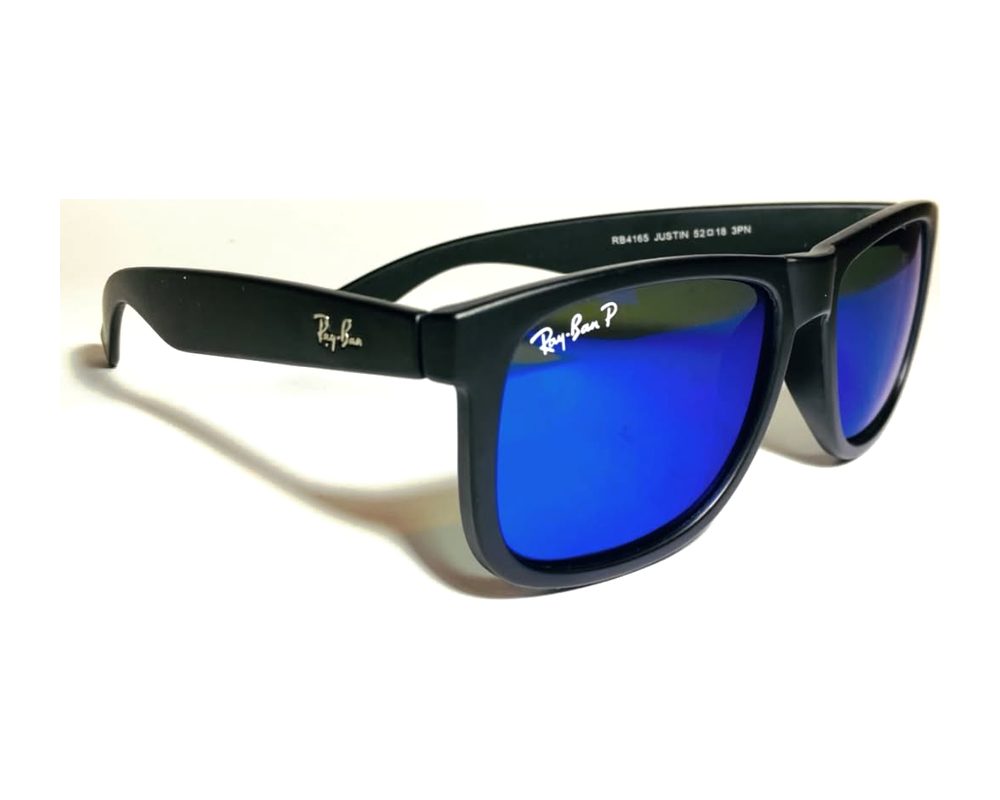 Lentes de sol Wayfarer azul espejo: wayfarer de acetato con mica azul espejado