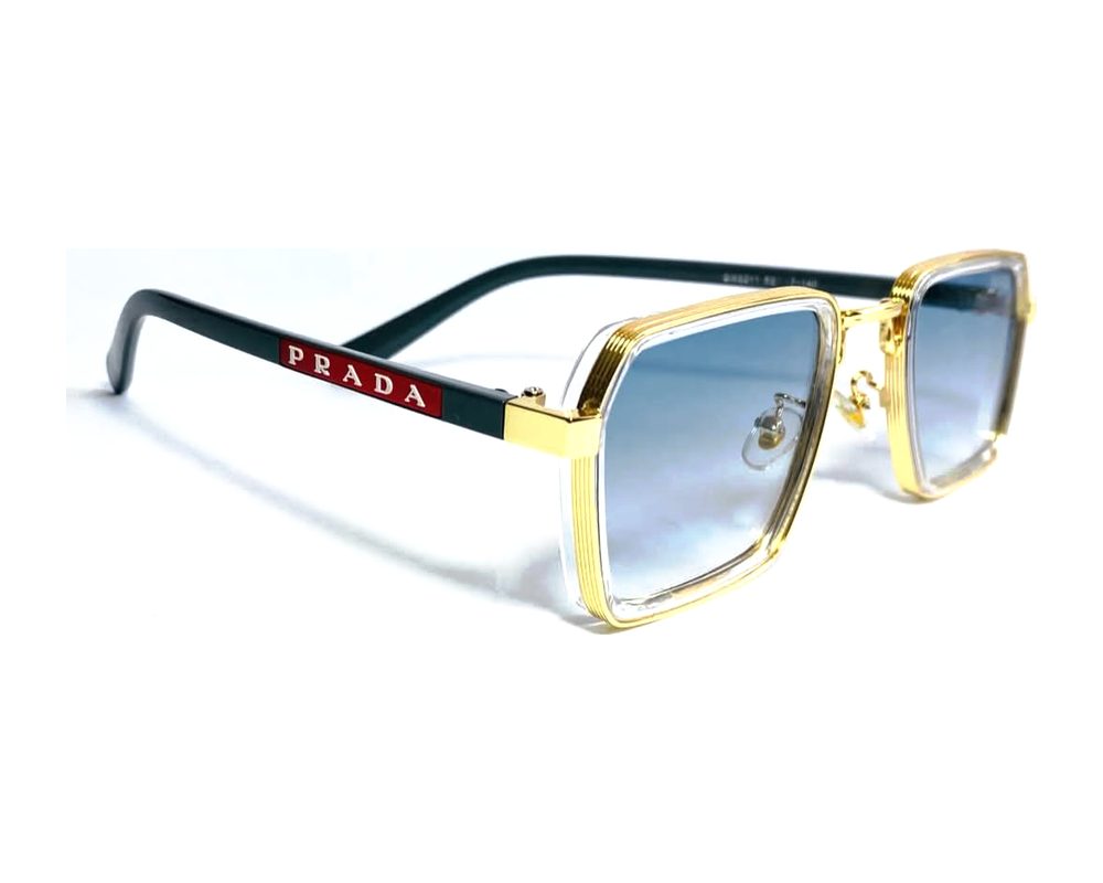 Lentes de sol Cuadrado cristal azul: cuadrado de metal con mica azul degradé