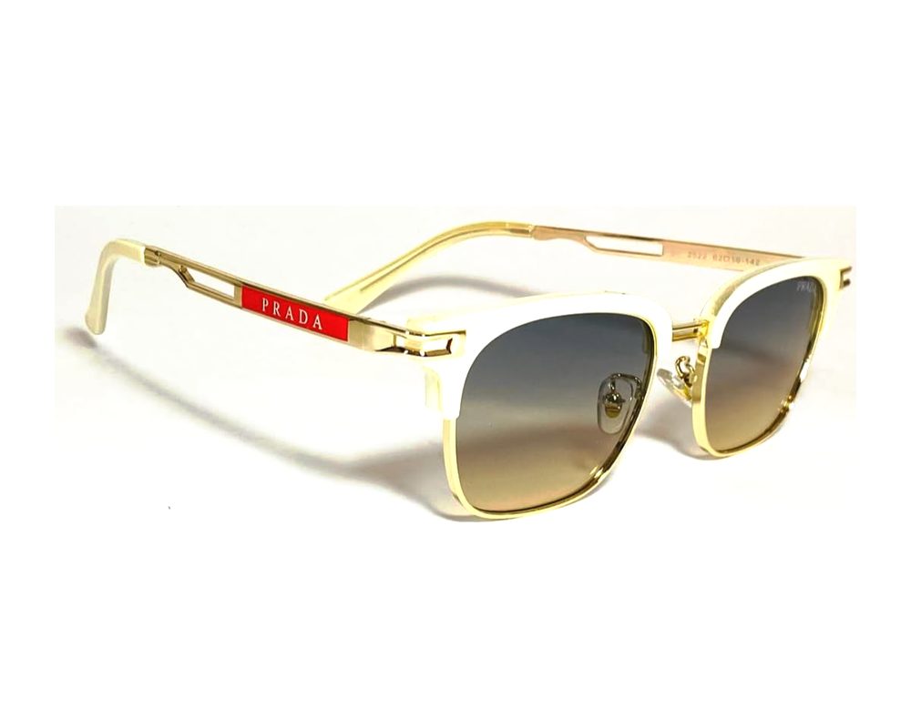 Lentes de sol Clubmaster crema: clubmaster de metal con mica verde degradé