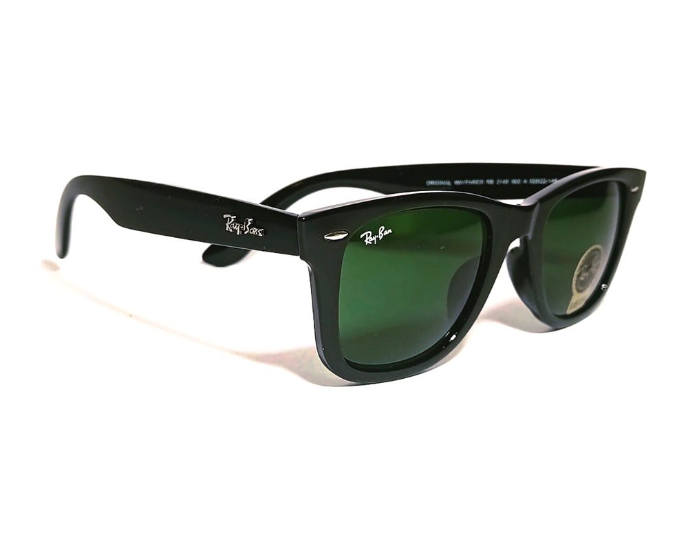 Lentes de sol Wayfarer negro: wayfarer de acetato con mica verde g15